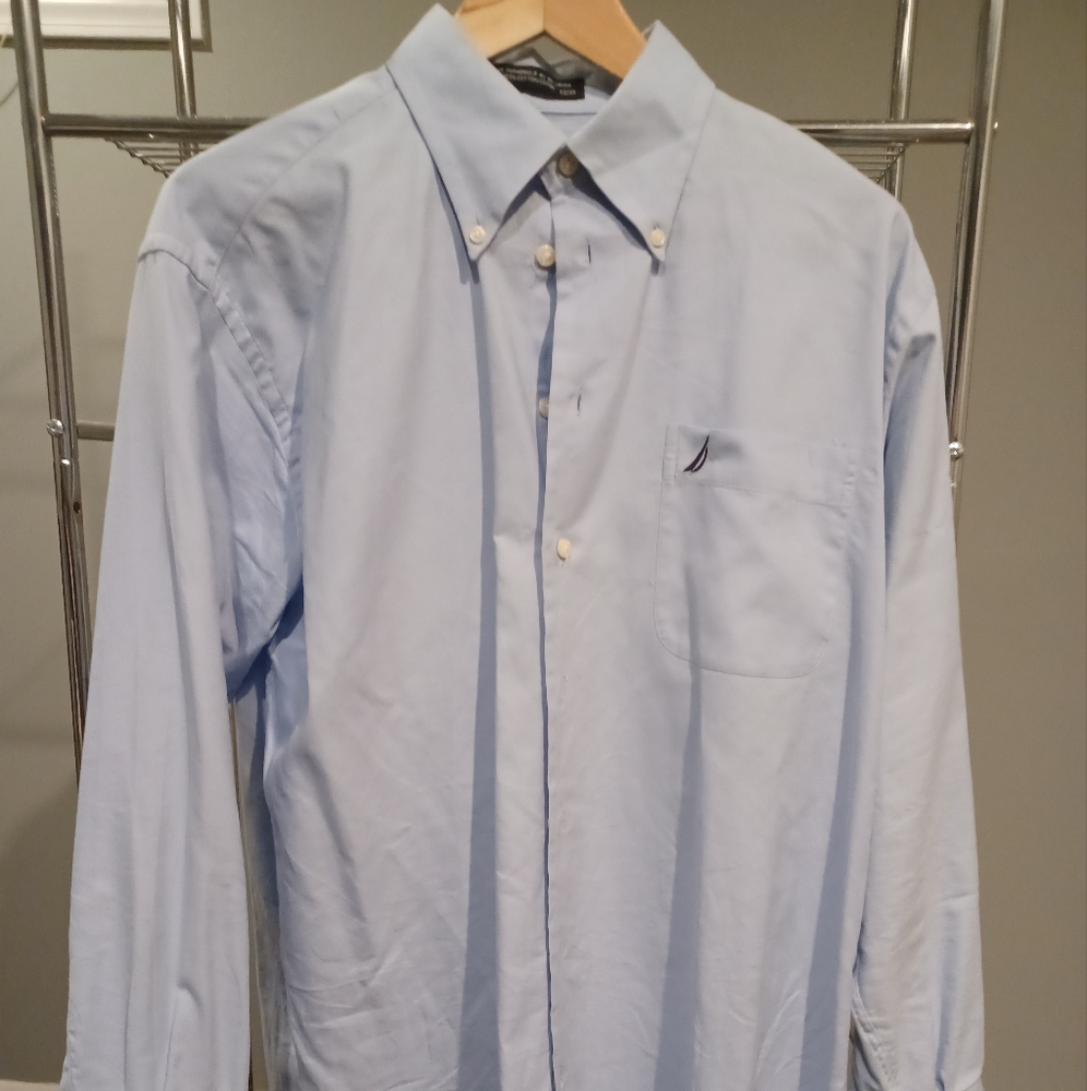 Nautic long sleeve button up dress shirt